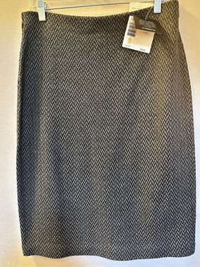 Liz Claiborne Geometric Pencil Skirt in Gray & Black Size Medium